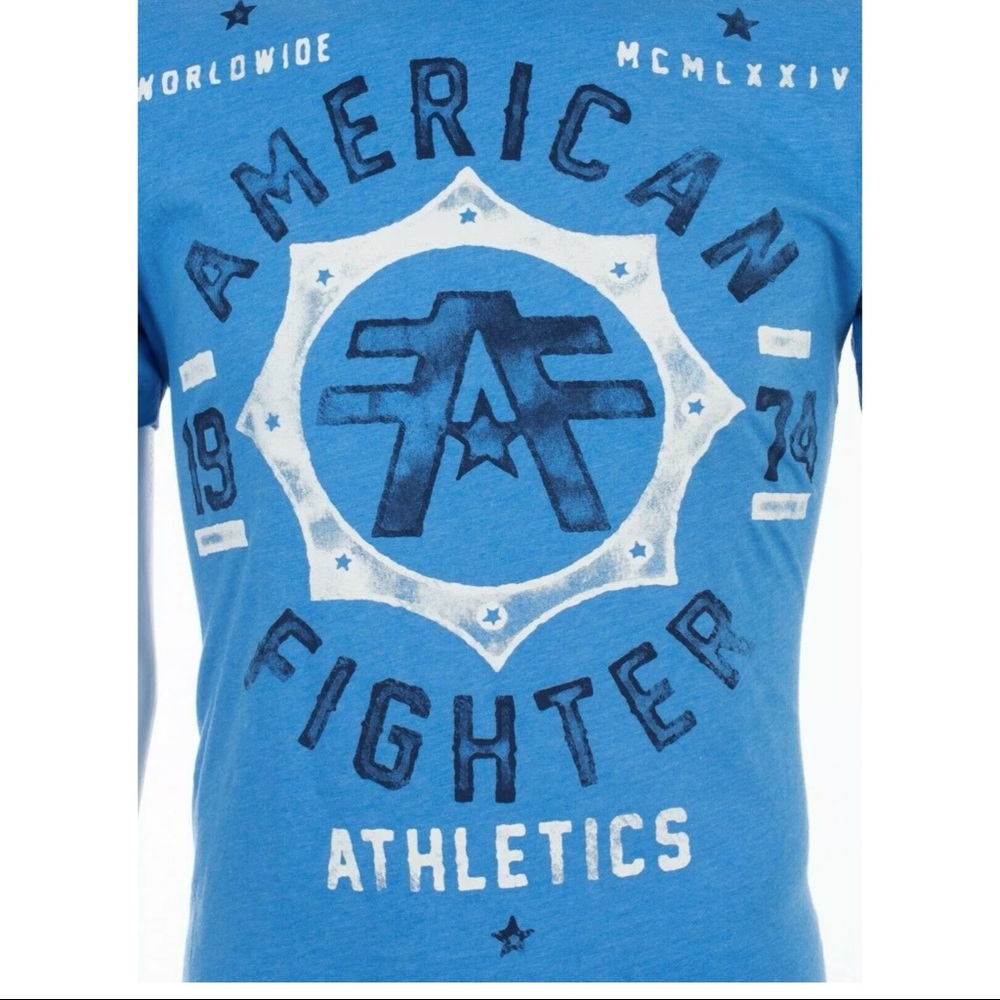 AMERICAN FIGHTER North Carolina Blue Athletic Fit Men Crewneck T-shirt L-3XL NWT - Picture 6 of 10